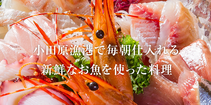 小田原漁港で毎朝仕入れる新鮮なお魚を使った料理